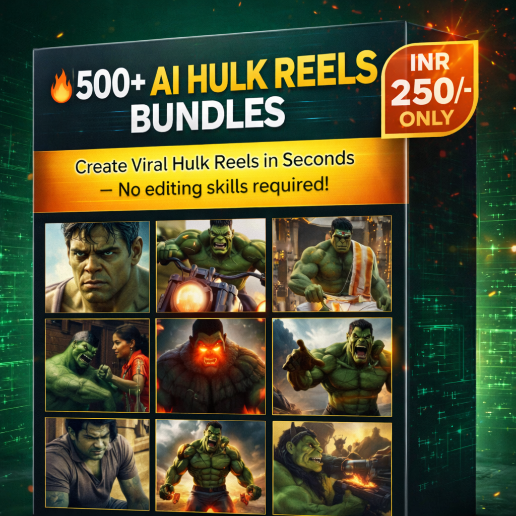 500+ AI Hulk Reels Bundle – Ready to Use Viral Reels Collection.